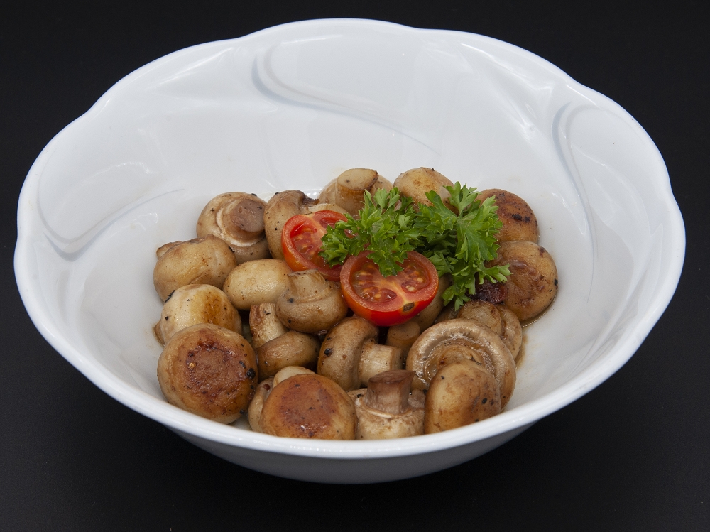 Frische gebratene Champignons